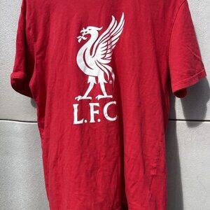 Liverpool LFC Shirt Official Red White Logo Soccer Football Club Mens Sz XL